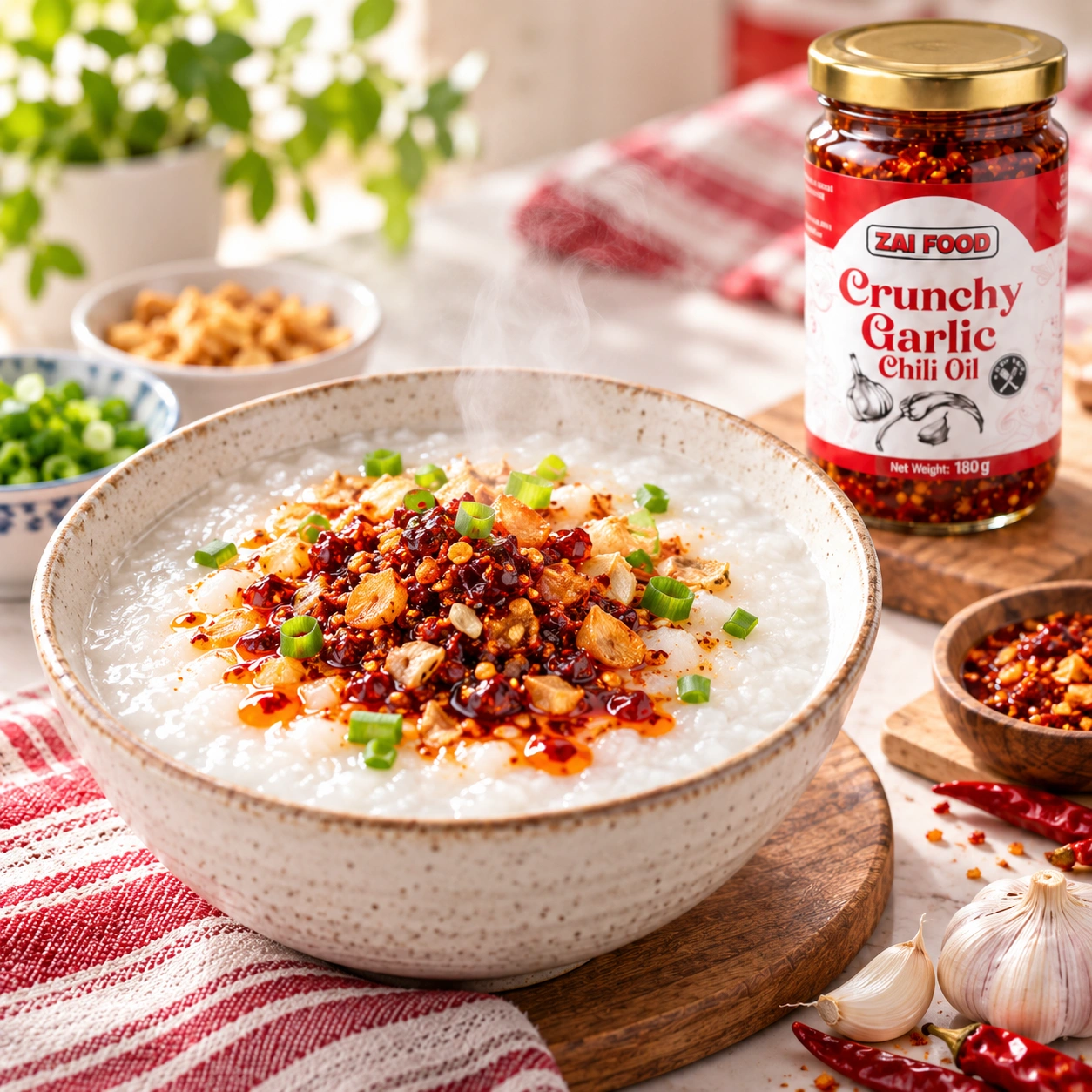 Bubur dengan Chili Oil Zai Food