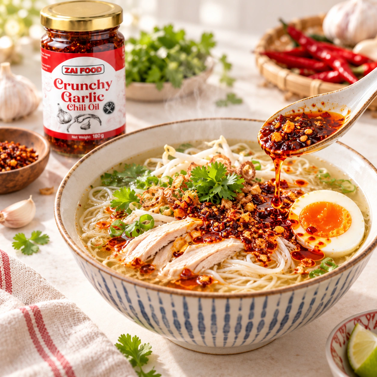 Mi sup dengan Chili Oil Zai Food
